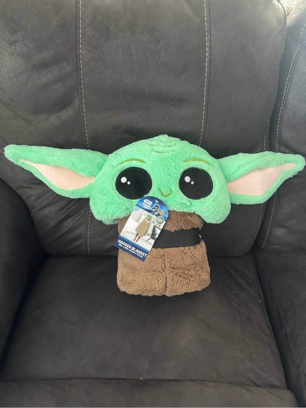 Star Wars Grogu Plush Hooded Blanket - Green and Brown